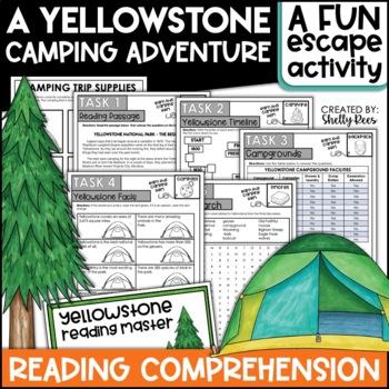 Preview of Yellowstone Reading Comprehension Escape Room Fun End of Year Reading Project