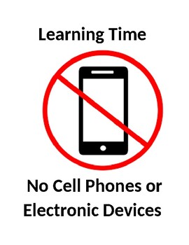 Preview of Yes/No Cell Phone Usage Sign