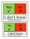 Yes/No/I don't know/ - Visual Aid -Coloured