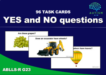 Preview of 96 Yes/No Questions Task Cards Autism Speech Therapy ABLLS-R G23 label by Yes/No