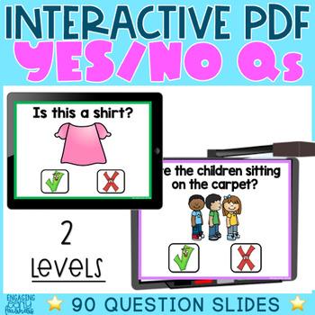 Preview of Yes No Questions Interactive PDF Digital Activity Speech Therapy PreK