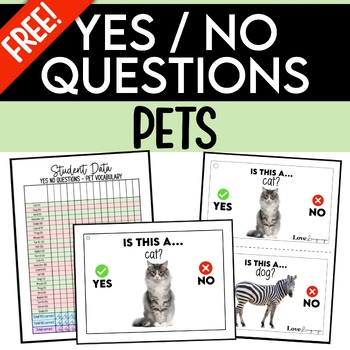 Preview of Yes/No Questions - Pets (Freebie) with Real Pictures | Speech Therapy