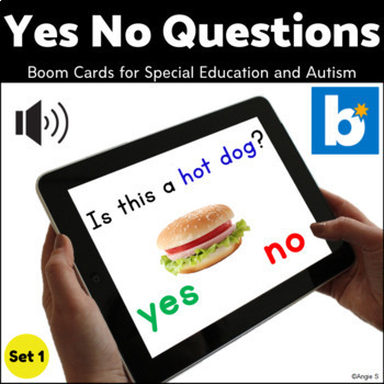 Preview of Yes No Questions Speech Therapy BOOM™ Cards Digital Resource Sped Autism Set 1