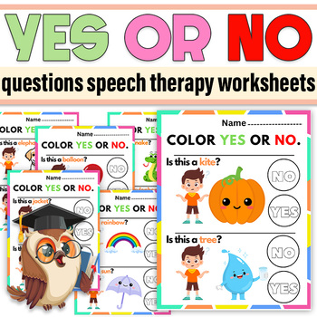 Preview of Yes No Questions Speech Therapy Worksheets | Eactivity for speech therapy