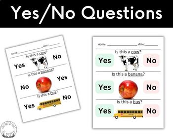 Preview of Yes/No Question Worksheets - Speech & Language Activity