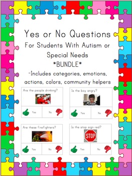 Preview of Yes No Questions for Autism or Special Needs- BUNDLE