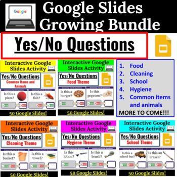 Preview of Yes No Questions for Special Education Google Slides Bundle