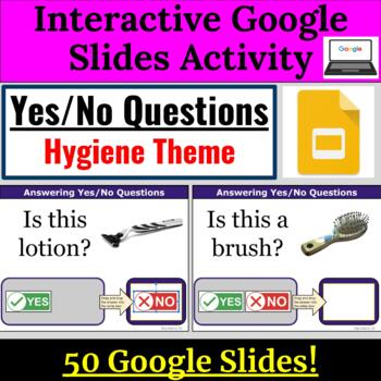 Preview of Hygiene Supplies Yes No Questions for Special Education Google Slides