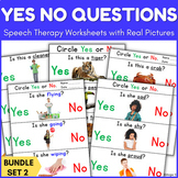 Yes No Questions Speech Therapy Worksheets Autism ESL Pres