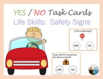 Preview of Yes/No Task Cards  Life Skills:  Safety