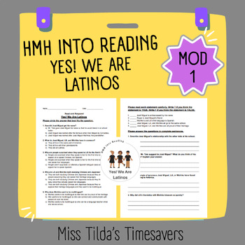 Preview of Yes! We Are Latinos - Grade 4 HMH into Reading (Module 1)