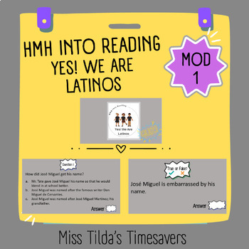 Preview of Yes! We Are Latinos Quiz - Grade 4 HMH into Reading