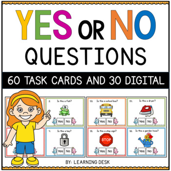 Preview of Yes No Questions Speech Therapy (Yes or No Questions) | Task Cards Google Slides