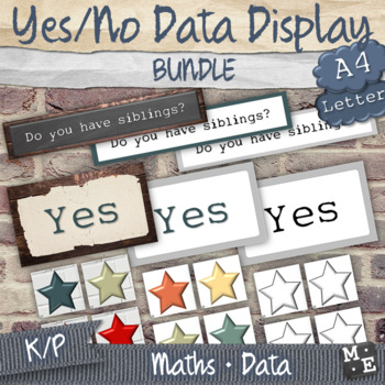 Preview of COLLECTING DATA BUNDLE Yes and No Questions Printable Display