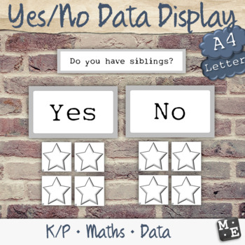 Preview of COLLECTING DATA Yes and No Questions Black and White Printable Display