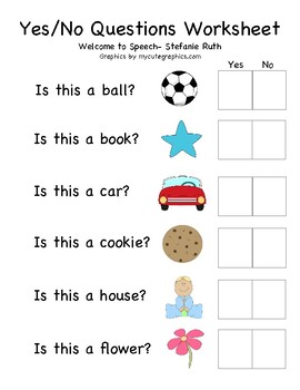 yes and no questions worksheet 1 by welcome to speech tpt