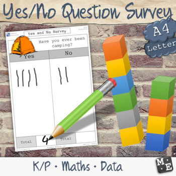 Preview of COLLECTING DATA Yes and No Survey Questions Worksheets