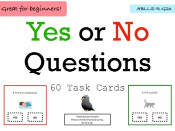 Preview of Yes or No Questions (60 Task Cards With Pictures)
