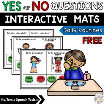 Preview of Yes or No Questions Daily Routines Freebie | Speech Therapy