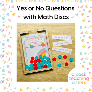 Preview of Yes or No Questions with Keep Sake Frame and Math Discs