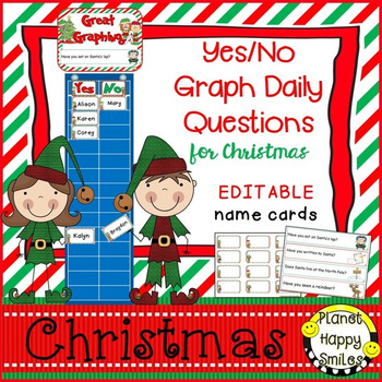 Preview of Christmas Activity:  Yes/No Graph Questions (editable)