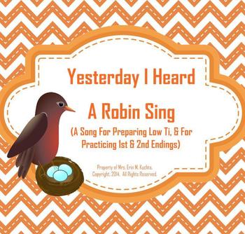 Preview of Yesterday I Heard A Robin Sing: Intro. Low Ti- SMARTBOARD/NOTEBOOK EDITION