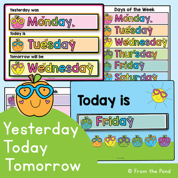 Preview of Days of the Week Poster | Yesterday Today Tomorrow