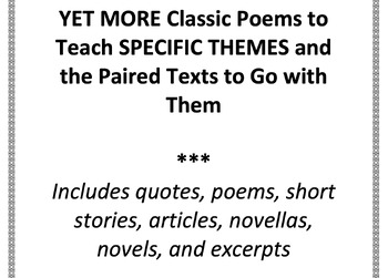 Preview of Yet More Classic Poems to teach specific themes and the paired texts to go with