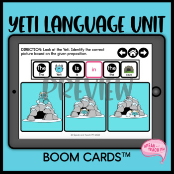 Yeti Language Activities No Prep Speech Therapy Boom Cards™ | TpT