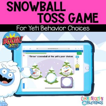 Preview of Yeti Making Good Choices and Bad Choices Snowball Toss Game Boom Cards