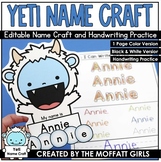 Yeti Name Craft (Editable) and Handwriting Tracing Practice