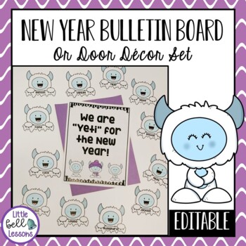 Preview of Yeti New Year Bulletin Board / Door Décor Set