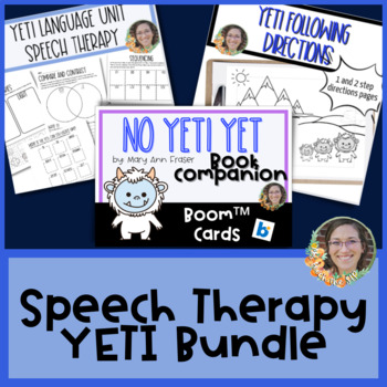 Yeti Speech Therapy Bundle by Mrs Peach The SLP | TPT