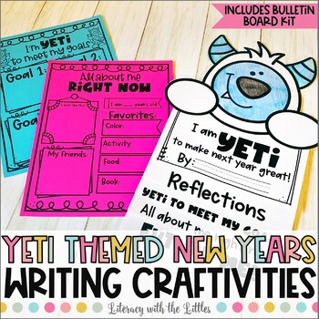 Preview of Yeti Themed New Years Writing Activity & Bulletin Board