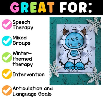 Yeti Winter Speech Therapy Craft {articulation craftivity} by Speech Dreams