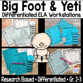 Preview of Yeti and Big Foot Compare and Contrast Reading Centers