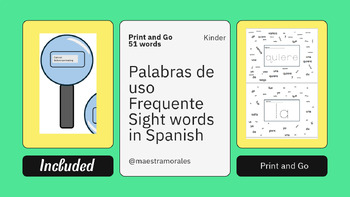 Preview of Yo Espio Palabras de Uso Frequente/Spanish Sight Word I spy Kindergarten