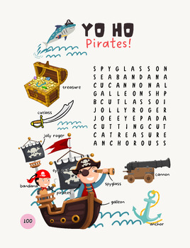 Preview of Yo Ho Pirates! - Word Search Puzzles