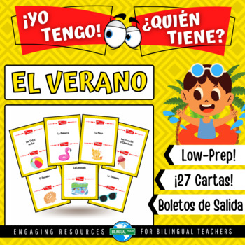 Preview of Yo Tengo ¿Quién Tiene? VOCABULARIO DEL VERANO | Summer Vocabulary in Spanish