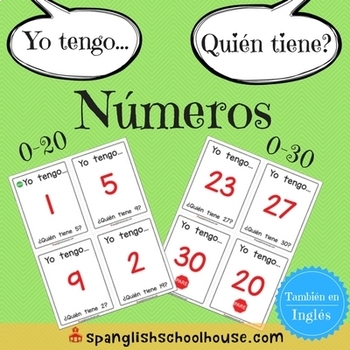 Preview of Yo Tengo, Quién Tiene Números {I Have, Who Has Numbers in Spanish }