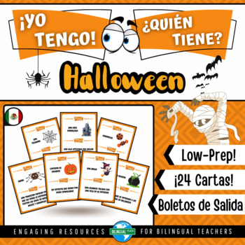 Preview of Yo Tengo ¿Quién Tiene? VOCABULARIO HALLOWEEN I Have Who Has Game in Spanish