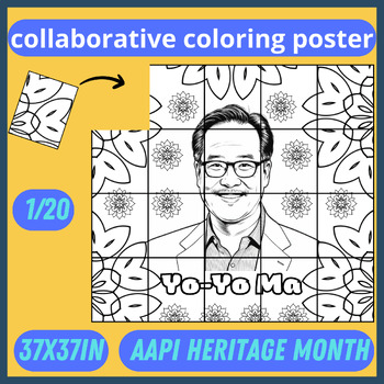 Preview of Yo-Yo Ma Collaborative Coloring Poster/ Asian American & Pacific Heritage Month