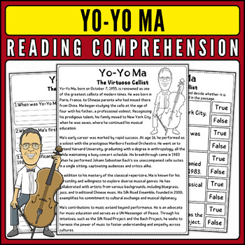 Preview of Yo-Yo Ma Nonfiction Reading Passage & Quiz for AAPI Heritage Month