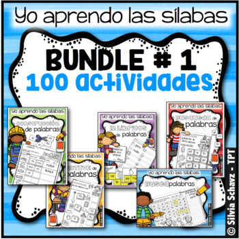 Preview of Yo aprendo las sílabas en Español / Syllable Worksheets in Spanish - BUNDLE # 1