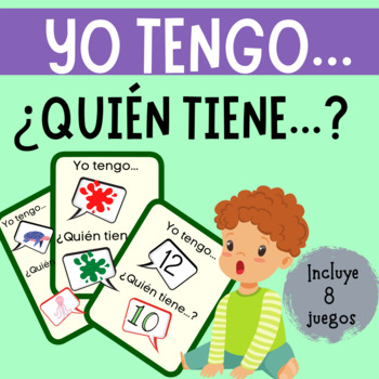 Preview of Yo tengo, ¿Quién tiene? Spanish Vocabulary and Greetings using I have - who has?
