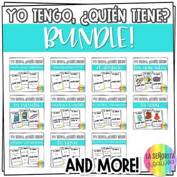 Preview of Spanish Vocab Game Bundle | Yo tengo, ¿Quién tiene?