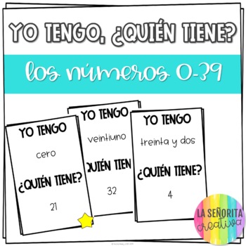 Preview of Numbers Spanish Vocab Game | los Números 0-39 | Yo tengo, ¿Quién tiene?