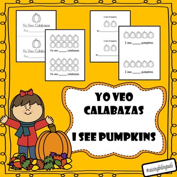 Preview of Yo veo calabazas librito/ I see pumpkins mini book