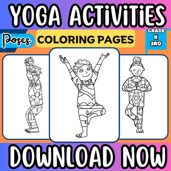 Coloring book page mandala with yoga pose asanas. Yoga school coloring page.  Use for adults and children as art therapy. Stock Illustration | Adobe Stock