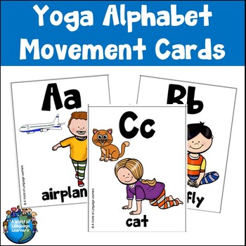 Preview of Yoga Alphabet Movement Cards Print and Digital